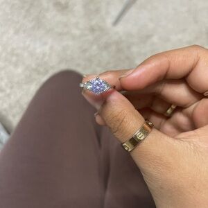 Elegant Silver and Purple Women's Ring